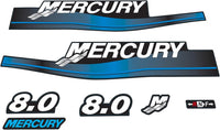 Mercury 8 HP Outboards Motor Top Cowl Cove Decal Sticker Set 808526A00, 808526A96, 808526A94, 37 - 895196A05, 895196A06 - JLM Marine - JLM Marine Boat Parts Limited