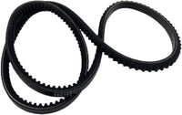 photo of jlm marine v-belt 57-64416 912509 black ribbed serpentine belt figure eight two loops white lettering 900392 966382
