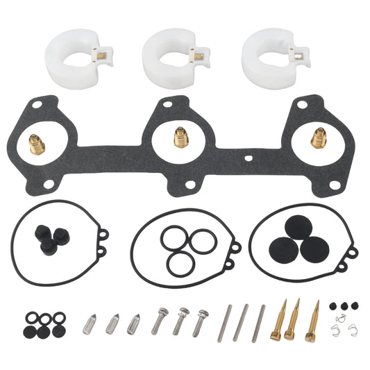 photo carburetor repair kit for yamaha 2 stroke 60 70hp 6h3-w0093-03 with floats gasket diaphragm plate jets and screws
