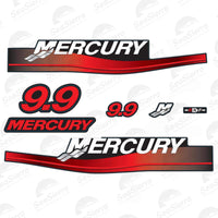 Mercury 9.9HP Outboard Decal Set – Fits Mercury 9.9HP 2-Stroke & 4-Stroke (Replaces 37-12836A00, 37-12836A96, 37-12836A94)