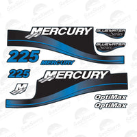Mercury 225HP Outboard Decal Set - Blue Edition – Fits Mercury & Mariner 225HP Engines (Replaces 824105A00, 859276A03, 855408A00)
