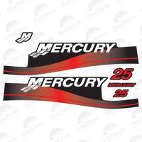 Mercury 25HP Outboard Motor Decal Set - Premium Marine Engine Decals