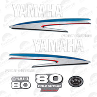 Yamaha 80hp Outboard Engine Reproduction Decals Sticker Set – Fits Yamaha 2-Stroke & 4-Stroke Outboards