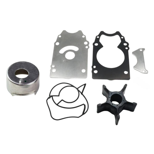 photo of JLM Marine water pump impeller kit for Suzuki df250 df300 with black plastic impeller and five rubber vanes