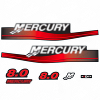 Mercury 8 HP Outboard Engine Decal Kit – Fits Mercury 8.0 HP 2-Stroke 1999-2006 (Replaces 808526A00)