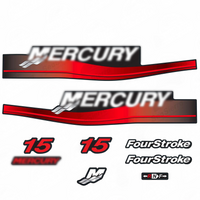 Mercury 15HP 4-Stroke Outboard Decal Kit – Fits Mercury 15HP FourStroke 1999-2006 (Replaces 13478A00)