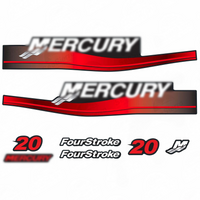 Mercury 20HP 4-Stroke Red Decal Kit – Fits 1999-2006 Outboard Engines (Replaces 824091A00, 859256)