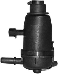 JLM Marine water separating fuel filter 35 8m0106635 photo black plastic cylindrical ribbed body with hose connection ports and circular opening