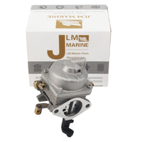 photo of jlm marine carburetor 6bx-14301-18-34613 for yamaha 6hp with brass fittings and screws, silver-tone metal, compact design