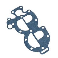 photo of jlm marine cylinder head cover gasket, 327674, for johnson evinrude 20-35 hp, blue-gray, textured, with multiple circular holes and irregular cutouts