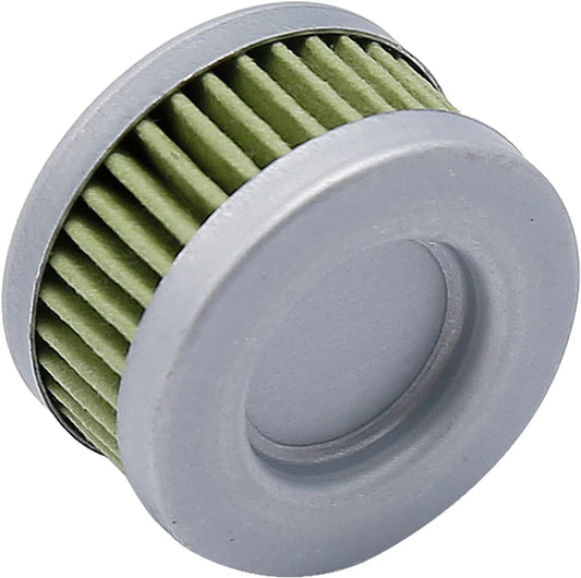 photo of JLM Marine fuel filter element 16911-zz5-003 for Honda BF40-60hp, cylindrical silver metal casing with green pleated filter element