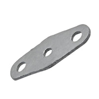 photo of jlm marine fuel pump mounting bracket 650-24431-a0-1 for yamaha suzuki tohatsu nissan outboard motors, silver metal, elongated oval shape with three oval holes