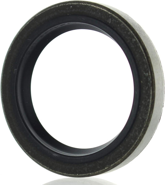 photo of JLM Marine gear housing oil seal 26-76869 for Mercury, Johnson, Evinrude, circular with metallic gray outer rim and black inner sealing element