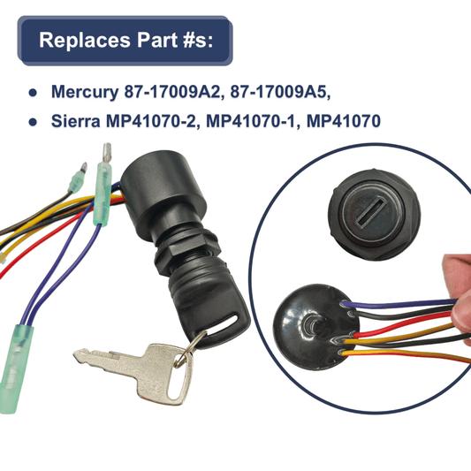 Ignition Key Switch – Fits Mercury Mariner DFI EFI MPI Outboard Motors (Replaces 87 - 17009A5) - JLM Marine Boat Parts Limited