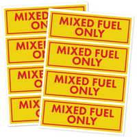 Mixed Fuel Only Stickers – Fits Outdoor Power Equipment, Boats, Vehicles (Replaces JLM MARINE 8PCS)