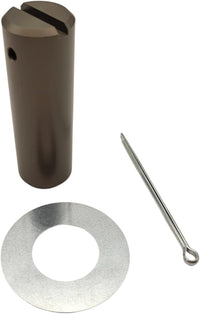 photo of JLM Marine lower gimbal housing steering pin for Mercruiser sterndrive 17-99353, cylindrical housing with slotted top and side hole, flat metallic washer, and pointed pin with eyelet