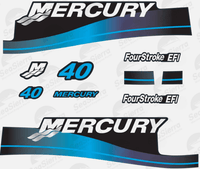 Mercury 40 HP Outboards Motor Top Cowl Cove Decal Sticker Set 803641A00, 824093A00, 82409316, 897510A02, 82409316 - JLM Marine - JLM Marine Boat Parts Limited