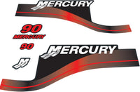 Mercury 90 HP Outboards Motor Top Cowl Cove Decal Sticker Set 823417A00, 826321A00, 804857A00, 881841A01 - JLM Marine - JLM Marine Boat Parts Limited