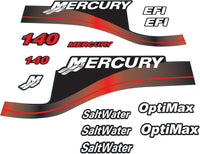 Mercury 140HP Outboards Motor Top Cowl Cove Decal Sticker Set 826333A00, 879760A03 - JLM Marine - JLM Marine Boat Parts Limited