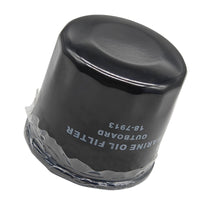 photo of JLM Marine 18-7913 oil filter for mercury and honda engines, black, cylindrical, with MARINE OIL FILTER and part number 18-7913 printed on it