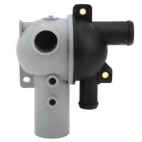 photo of JLM Marine water housing assy for Mercruiser 4.3-6.2L 863631T1, split gray and black plastic halves, with multiple ports and mounting holes