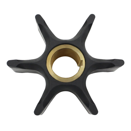 photo black rubber boat impeller for evinrude johnson omc 389642 keyed brass hub six vanes