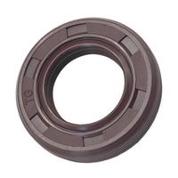 photo of JLM Marine water-pump-lip-seal-827247, round brown rubber with ribbed outer edge and embossed TG, black inner edge