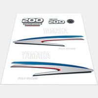 Yamaha 200 HP Outboards Motor Top Cowl Cove Decal Sticker Kit - JLM Marine - JLM Marine Boat Parts Limited