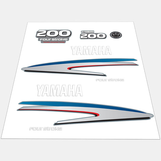 Yamaha 200 HP Outboards Motor Top Cowl Cove Decal Sticker Kit - JLM Marine - JLM Marine Boat Parts Limited