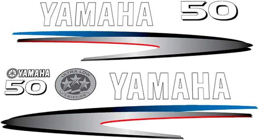 Yamaha 50 HP Outboards Motor Top Cowl Cove Decal Sticker Kit - JLM Marine - JLM Marine Boat Parts Limited