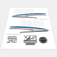 Yamaha 75 HP Outboards Motor Top Cowl Cove Decal Sticker Kit - JLM Marine - JLM Marine Boat Parts Limited