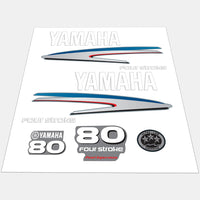 Yamaha 80 HP Outboards Motor Top Cowl Cove Decal Sticker Kit - JLM Marine - JLM Marine Boat Parts Limited