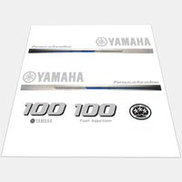 Yamaha 100 HP Outboards Motor Top Cowl Cove Decal Sticker Kit - JLM Marine - JLM Marine Boat Parts Limited