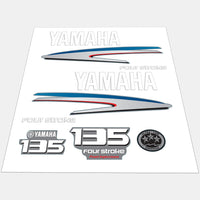 Yamaha 135 HP Outboards Motor Top Cowl Cove Decal Sticker Kit - JLM Marine - JLM Marine Boat Parts Limited