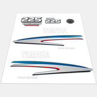 Yamaha 225 HP Outboards Motor Top Cowl Cove Decal Sticker Kit - JLM Marine - JLM Marine Boat Parts Limited