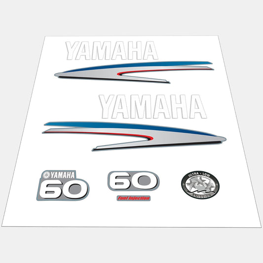 Yamaha 60 HP Outboards Motor Top Cowl Cove Decal Sticker Kit - JLM Marine - JLM Marine Boat Parts Limited