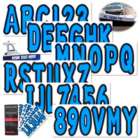 3" Boat Registration Letter & Number Decal Kit – Blue Smooth Font, Waterproof (NorthBoat)