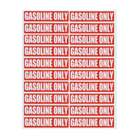 Gasoline Only Decal Stickers – Fits Multiple Fuel Tanks & Marine Applications (20-pack)