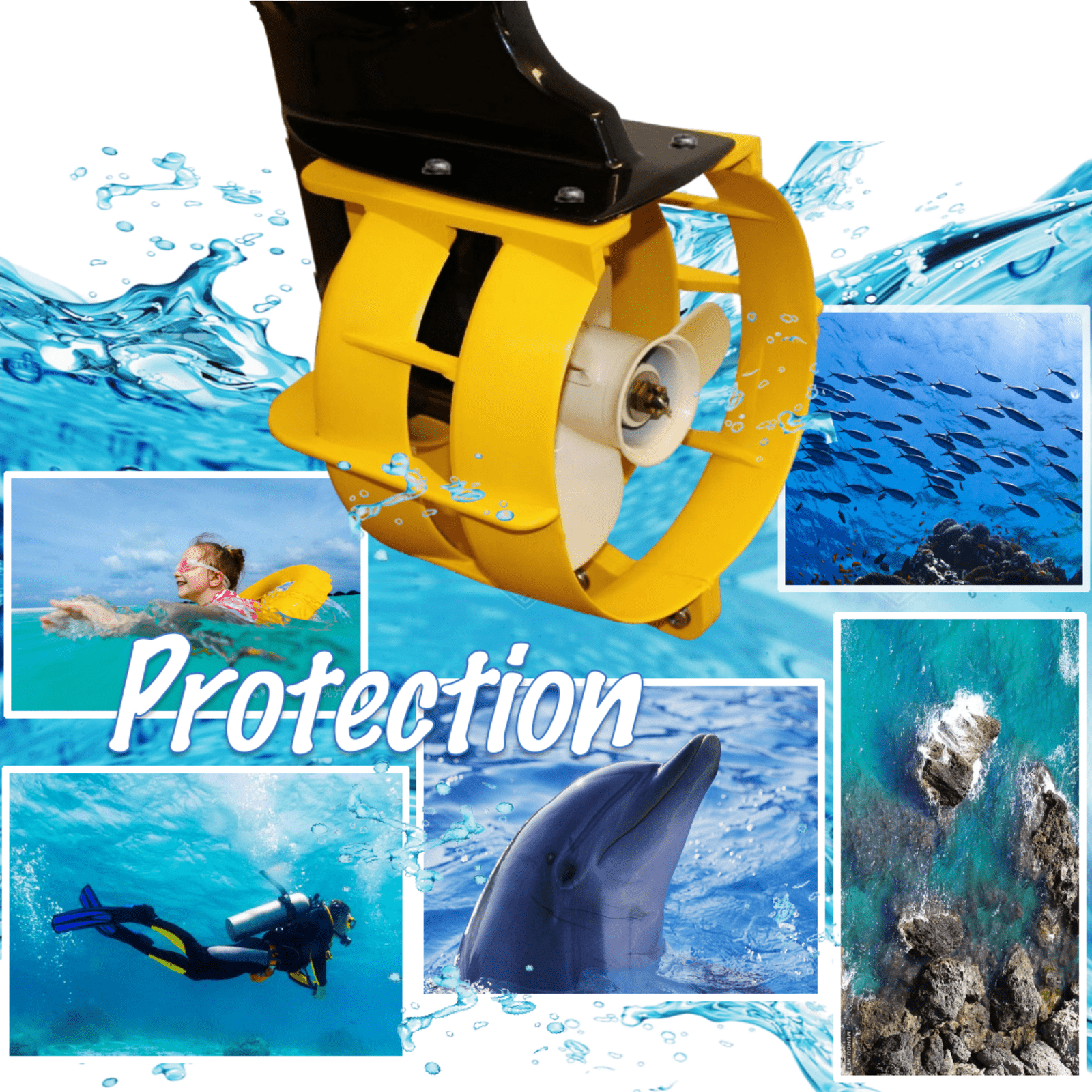 13 Inches Propeller Safety Guard – Fits 40 - 65 HP Outboard Motors (Blue) - JLM Marine Boat Parts Limited