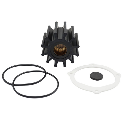 Water Pump Impeller Kit – Fits Johnson, Yamaha, Jabsco, Yanmar Inboards (Replaces 09-812B-1, 6TA-12457-00, 13554-0001-P, 119773-42600)