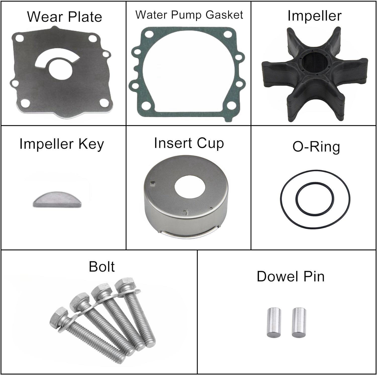 Water Pump Impeller Kit for Yamaha 50 75 90 115 130 HP 68V-W0078