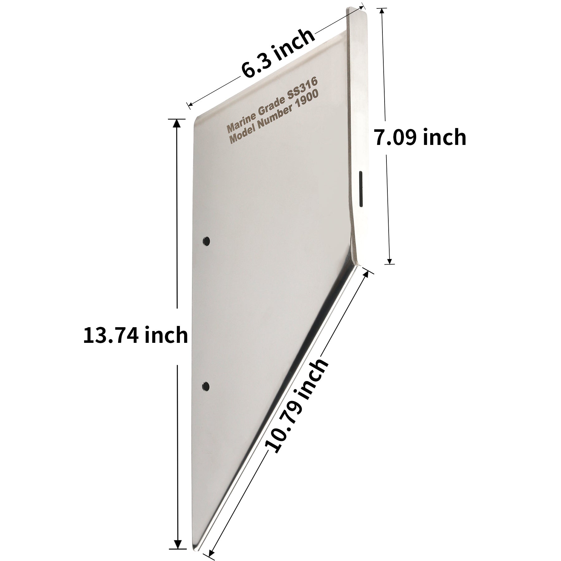 JLM Marine Skeg Guard model 1900 - dimension drawing