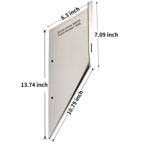 JLM Marine Skeg Guard model 1900 - dimension drawing