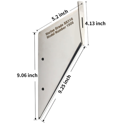 JLM Marine Skeg Guard model 1906 - dimension drawing