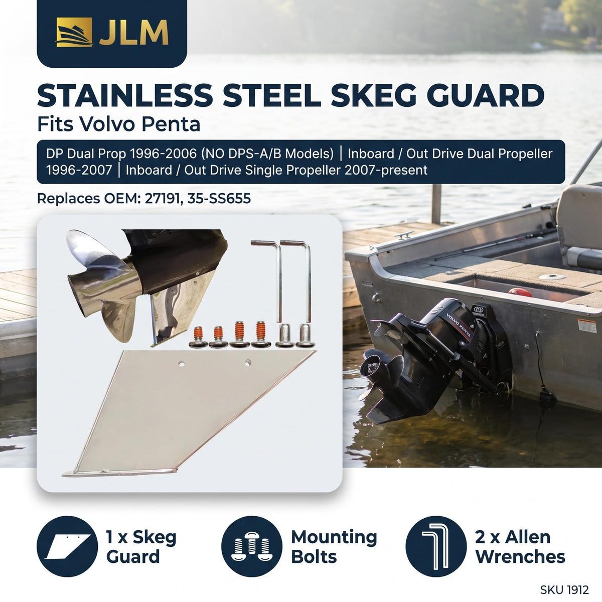 Skeg Guard for Volvo Penta DP Dual & SX Single Prop (Replaces 27191)
