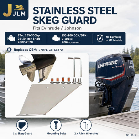 Skeg Guard for Evinrude Johnson E-TEC 135-200HP (Replaces 27091)