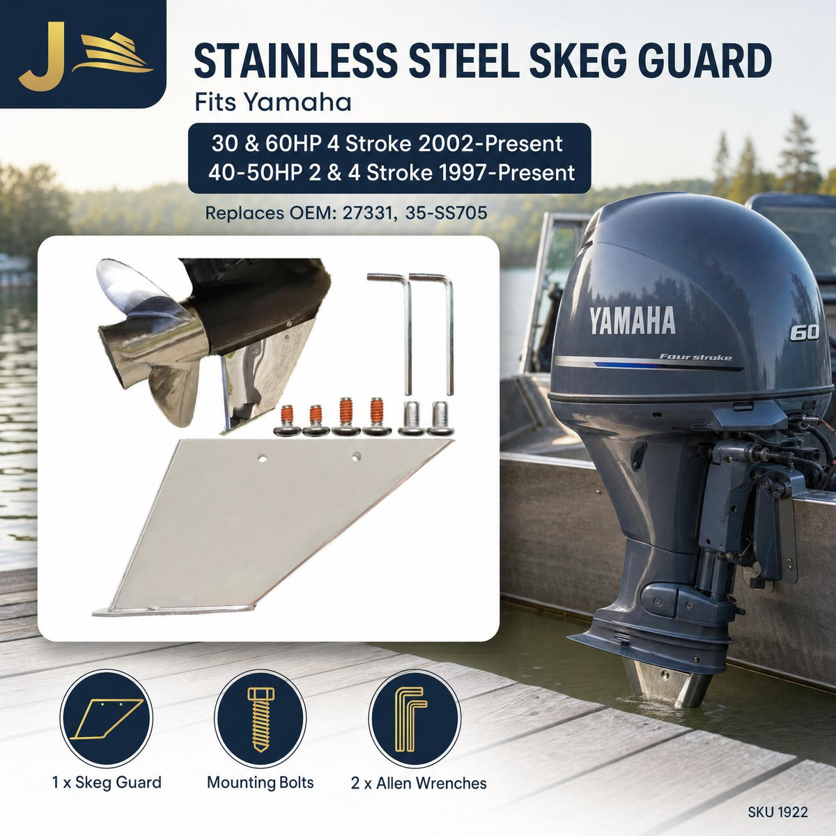 Skeg Guard for Yamaha 30-60HP 4-Stroke & 40-50HP (Replaces 27331)