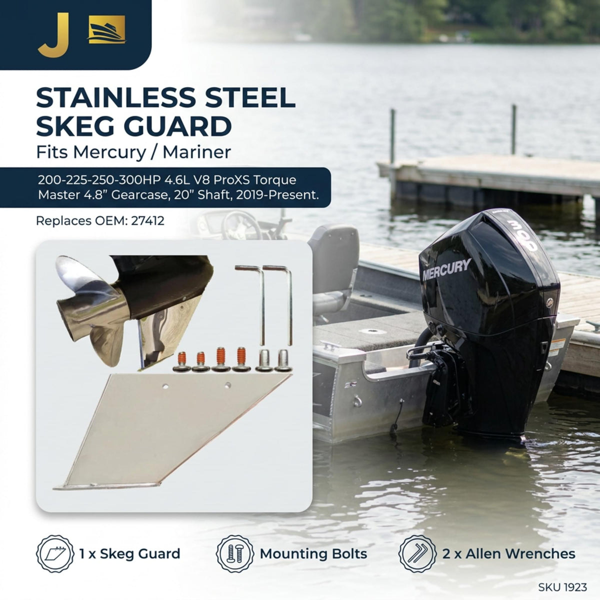Skeg Guard for Mercury ProXS V8 4.8in Gearcase 2019+ (Replaces 27412)