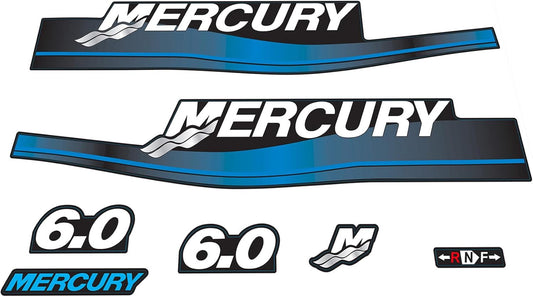 1999-2006 Mercury 6.0 Hp Two Stroke Decal Blue Set 808522A96