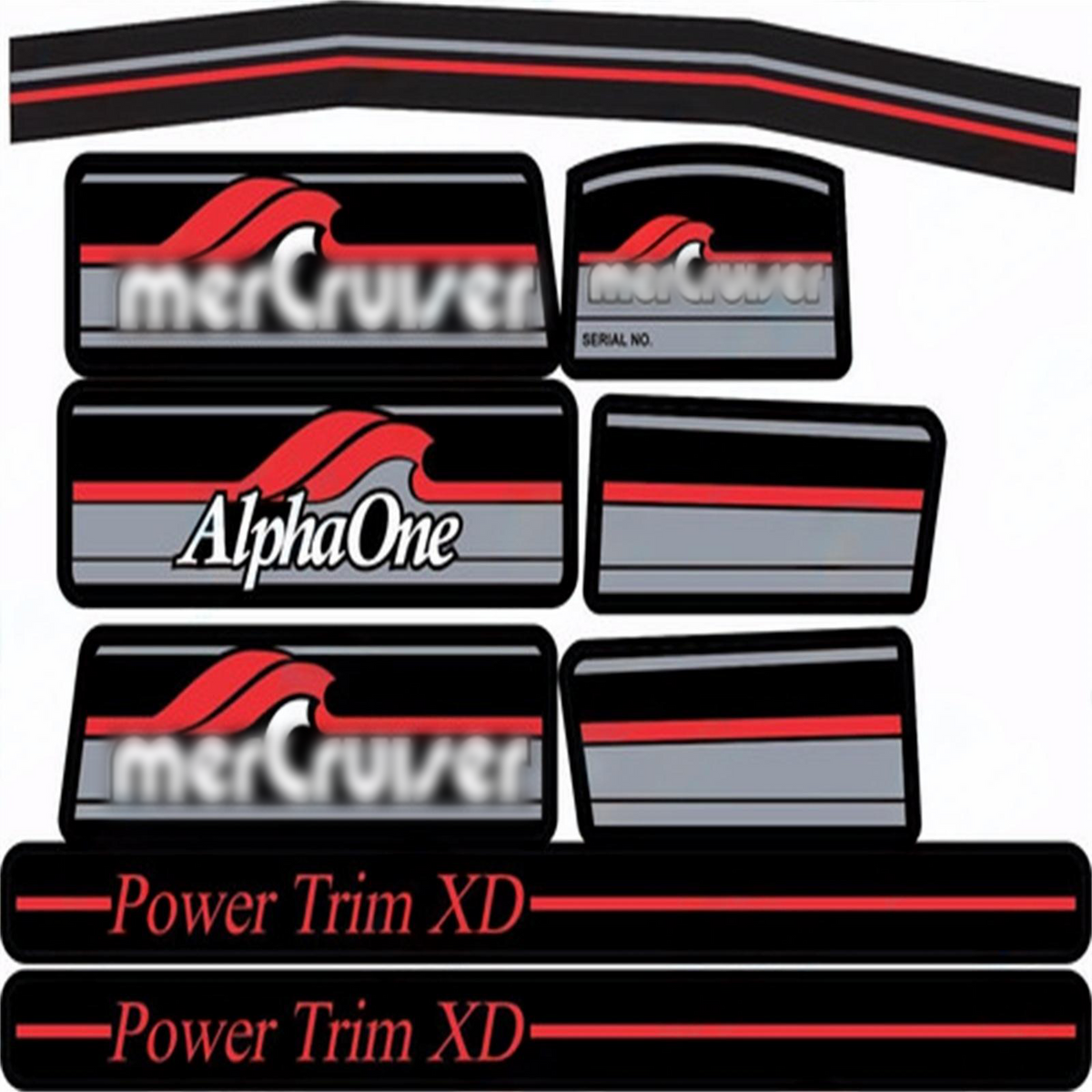 Red Aries Sticker Set Decal – Fits Mercruiser Alpha One Gen 1 1983–1990 (Replaces 37-13682A90)